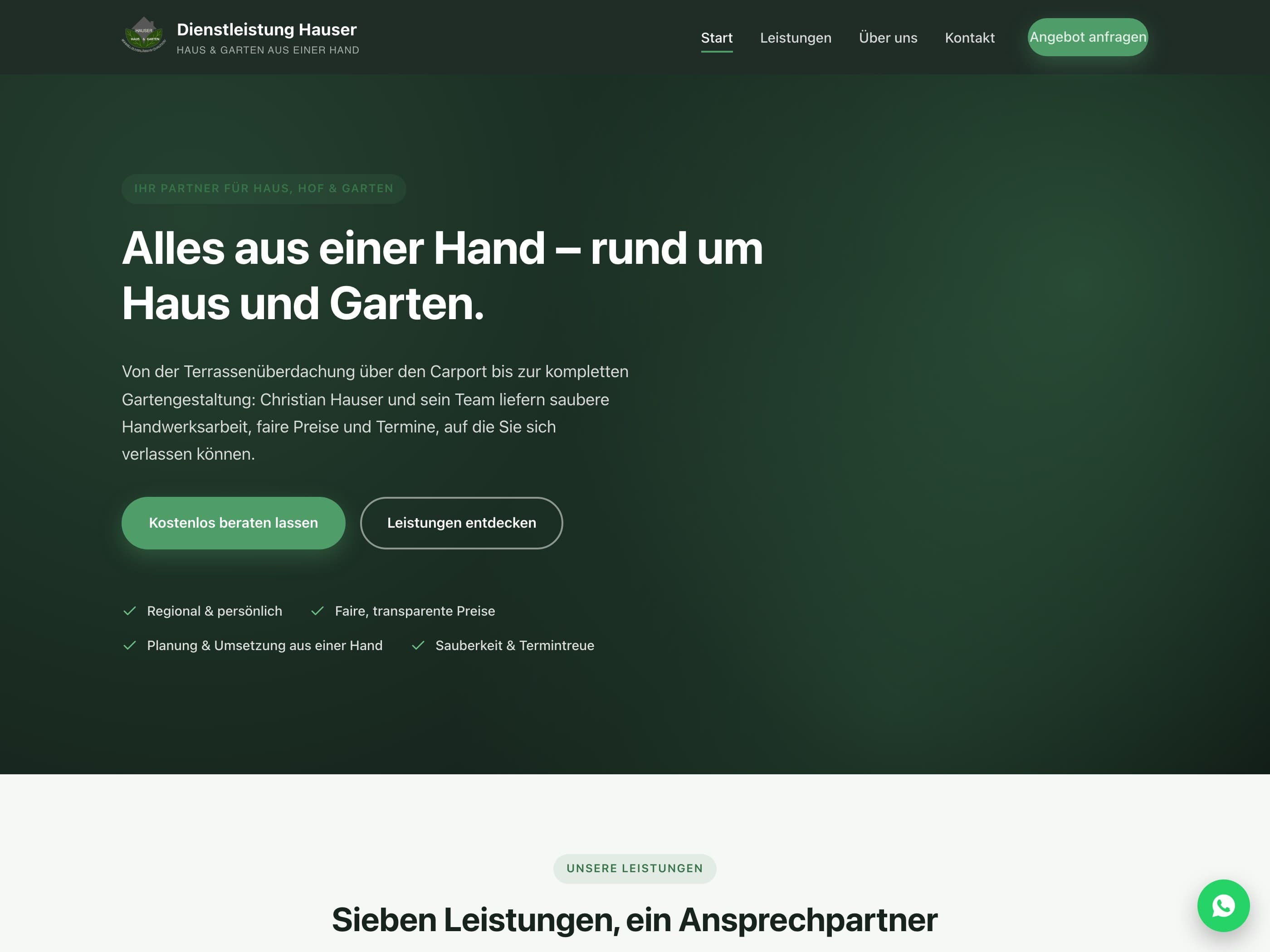 Vorschau des Projekts Dienstleistung Hauser